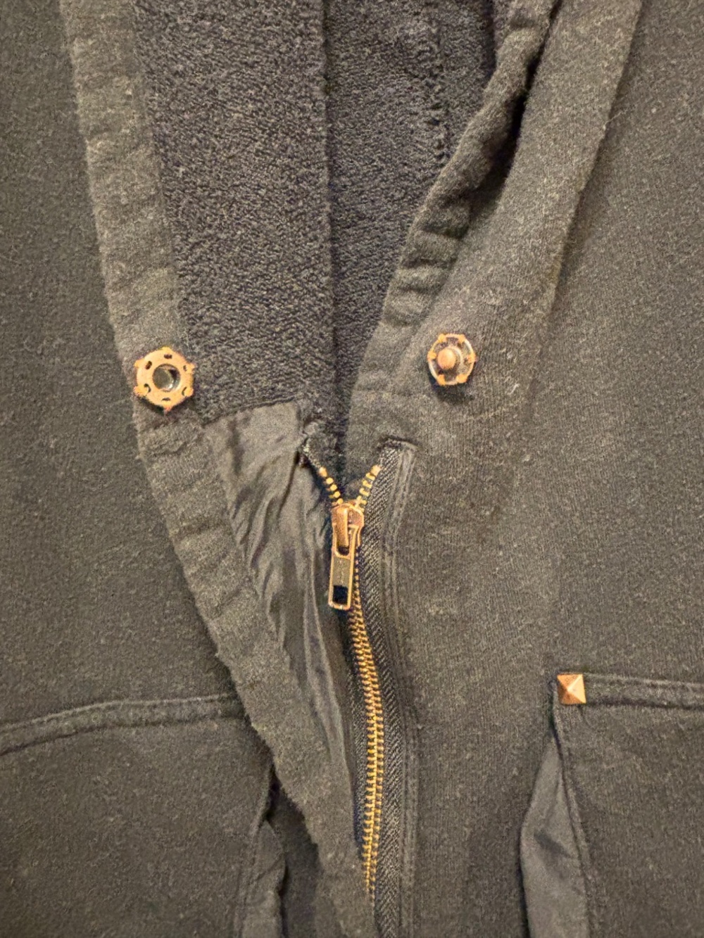 Wilfred Free by Aritzia Rousseau Studded Hooded Cardigan Jacket – Black – Size S - Picture 5 of 10